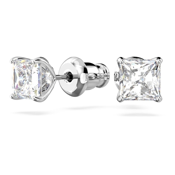 New Swarovski Stilla Attract Square Stud Earrings Princess Cut Crystal Studs - Picture 2 of 14